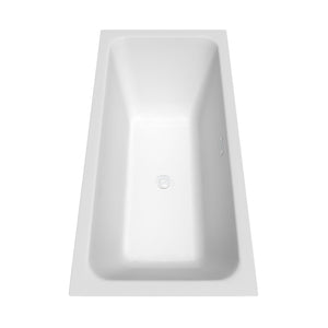 Wyndham Collection Bathtub Wyndham Collection WCBTK151967SWTRIM Galina 67 Inch Freestanding Bathtub in White with Shiny White Drain and Overflow Trim