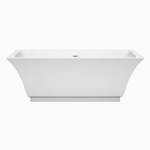 Load image into Gallery viewer, Wyndham Collection Bathtub Wyndham Collection WCBTK151967SWTRIM Galina 67 Inch Freestanding Bathtub in White with Shiny White Drain and Overflow Trim