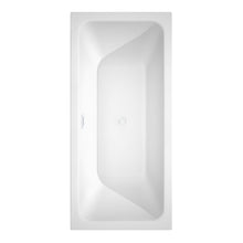 Load image into Gallery viewer, Wyndham Collection Bathtub Wyndham Collection WCBTK151967SWTRIM Galina 67 Inch Freestanding Bathtub in White with Shiny White Drain and Overflow Trim