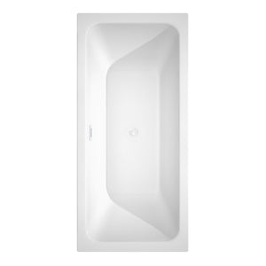 Wyndham Collection Bathtub Wyndham Collection WCBTK151967SWTRIM Galina 67 Inch Freestanding Bathtub in White with Shiny White Drain and Overflow Trim
