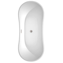 Load image into Gallery viewer, Wyndham Collection Bathtub Wyndham Collection WCBTK152871ATP11BN Bolera 71 Inch Freestanding Bathtub in White with Floor Mounted Faucet, Drain and Overflow Trim in Brushed Nickel