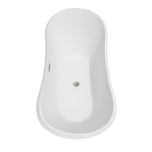 Load image into Gallery viewer, Wyndham Collection Bathtub Wyndham Collection WCBTK152871ATP11BN Bolera 71 Inch Freestanding Bathtub in White with Floor Mounted Faucet, Drain and Overflow Trim in Brushed Nickel