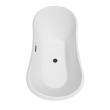 Load image into Gallery viewer, Wyndham Collection Bathtub Wyndham Collection WCBTK152871MBTRIM Bolera 71 Inch Freestanding Bathtub in White with Matte Black Drain and Overflow Trim