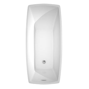 Wyndham Collection Bathtub Wyndham Collection WCBTK153367 Antigua 67 Inch Freestanding Bathtub in White with Polished Chrome Drain and Overflow Trim