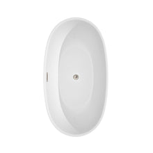Load image into Gallery viewer, Wyndham Collection Bathtub Wyndham Collection WCBTK156159ATP11BN Juno 59 Inch Freestanding Bathtub in White with Floor Mounted Faucet, Drain and Overflow Trim in Brushed Nickel