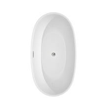 Load image into Gallery viewer, Wyndham Collection Bathtub Wyndham Collection WCBTK156159ATP11PC Juno 59 Inch Freestanding Bathtub in White with Floor Mounted Faucet, Drain and Overflow Trim in Polished Chrome