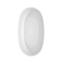 Load image into Gallery viewer, Wyndham Collection Bathtub Wyndham Collection WCBTK156159SWTRIM Juno 59 Inch Freestanding Bathtub in White with Shiny White Drain and Overflow Trim