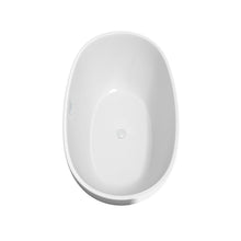 Load image into Gallery viewer, Wyndham Collection Bathtub Wyndham Collection WCBTK156159SWTRIM Juno 59 Inch Freestanding Bathtub in White with Shiny White Drain and Overflow Trim
