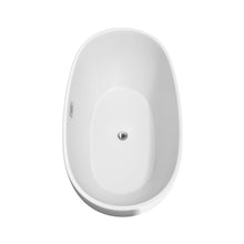 Load image into Gallery viewer, Wyndham Collection Bathtub Wyndham Collection WCBTK156163 Juno 63 Inch Freestanding Bathtub in White with Polished Chrome Drain and Overflow Trim