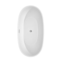 Load image into Gallery viewer, Wyndham Collection Bathtub Wyndham Collection WCBTK156163 Juno 63 Inch Freestanding Bathtub in White with Polished Chrome Drain and Overflow Trim