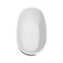 Load image into Gallery viewer, Wyndham Collection Bathtub Wyndham Collection WCBTK156163SWTRIM Juno 63 Inch Freestanding Bathtub in White with Shiny White Drain and Overflow Trim