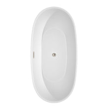 Load image into Gallery viewer, Wyndham Collection Bathtub Wyndham Collection WCBTK156167ATP11BN Juno 67 Inch Freestanding Bathtub in White with Floor Mounted Faucet, Drain and Overflow Trim in Brushed Nickel
