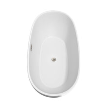 Load image into Gallery viewer, Wyndham Collection Bathtub Wyndham Collection WCBTK156167ATP11BN Juno 67 Inch Freestanding Bathtub in White with Floor Mounted Faucet, Drain and Overflow Trim in Brushed Nickel