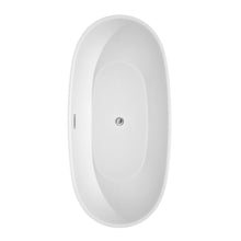 Load image into Gallery viewer, Wyndham Collection Bathtub Wyndham Collection WCBTK156167ATP11PC Juno 67 Inch Freestanding Bathtub in White with Floor Mounted Faucet, Drain and Overflow Trim in Polished Chrome