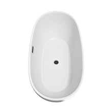 Load image into Gallery viewer, Wyndham Collection Bathtub Wyndham Collection WCBTK156167MBTRIM Juno 67 Inch Freestanding Bathtub in White with Matte Black Drain and Overflow Trim