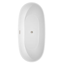 Load image into Gallery viewer, Wyndham Collection Bathtub Wyndham Collection WCBTK156171ATP11BN Juno 71 Inch Freestanding Bathtub in White with Floor Mounted Faucet, Drain and Overflow Trim in Brushed Nickel