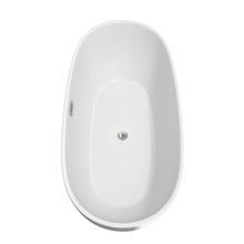 Load image into Gallery viewer, Wyndham Collection Bathtub Wyndham Collection WCBTK156171ATP11BN Juno 71 Inch Freestanding Bathtub in White with Floor Mounted Faucet, Drain and Overflow Trim in Brushed Nickel