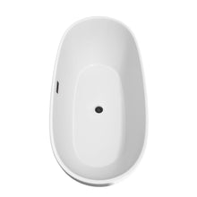 Load image into Gallery viewer, Wyndham Collection Bathtub Wyndham Collection WCBTK156171MBTRIM Juno 71 Inch Freestanding Bathtub in White with Matte Black Drain and Overflow Trim