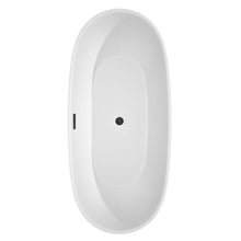 Load image into Gallery viewer, Wyndham Collection Bathtub Wyndham Collection WCBTK156171MBTRIM Juno 71 Inch Freestanding Bathtub in White with Matte Black Drain and Overflow Trim