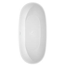 Load image into Gallery viewer, Wyndham Collection Bathtub Wyndham Collection WCBTK156171SWTRIM Juno 71 Inch Freestanding Bathtub in White with Shiny White Drain and Overflow Trim