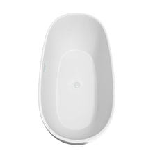 Load image into Gallery viewer, Wyndham Collection Bathtub Wyndham Collection WCBTK156171SWTRIM Juno 71 Inch Freestanding Bathtub in White with Shiny White Drain and Overflow Trim