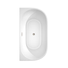 Load image into Gallery viewer, Wyndham Collection Bathtub Wyndham Collection WCBTM153459ATP11BN Callie 59 Inch Freestanding Bathtub in White with Floor Mounted Faucet, Drain and Overflow Trim in Brushed Nickel
