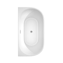 Load image into Gallery viewer, Wyndham Collection Bathtub Wyndham Collection WCBTM153459ATP11PC Callie 59 Inch Freestanding Bathtub in White with Floor Mounted Faucet, Drain and Overflow Trim in Polished Chrome