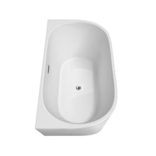 Load image into Gallery viewer, Wyndham Collection Bathtub Wyndham Collection WCBTM153459ATP11PC Callie 59 Inch Freestanding Bathtub in White with Floor Mounted Faucet, Drain and Overflow Trim in Polished Chrome