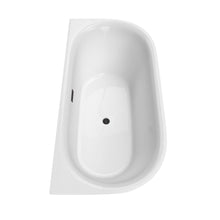 Load image into Gallery viewer, Wyndham Collection Bathtub Wyndham Collection WCBTM153567MBTRIM Cybill 67 Inch Freestanding Bathtub in White with Matte Black Drain and Overflow Trim