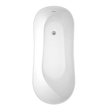Load image into Gallery viewer, Wyndham Collection Bathtub Wyndham Collection WCBTO85467 Janice 67 Inch Freestanding Bathtub in White with Polished Chrome Drain and Overflow Trim