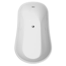 Load image into Gallery viewer, Wyndham Collection Bathtub Wyndham Collection WCBTO85467 Janice 67 Inch Freestanding Bathtub in White with Polished Chrome Drain and Overflow Trim