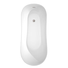 Load image into Gallery viewer, Wyndham Collection Bathtub Wyndham Collection WCBTO85467BNTRIM Janice 67 Inch Freestanding Bathtub in White with Brushed Nickel Drain and Overflow Trim