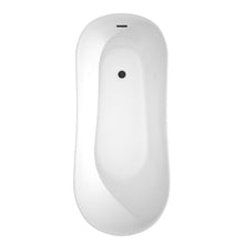 Load image into Gallery viewer, Wyndham Collection Bathtub Wyndham Collection WCBTO85467MBTRIM Janice 67 Inch Freestanding Bathtub in White with Matte Black Drain and Overflow Trim