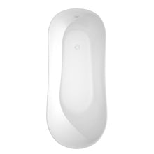 Load image into Gallery viewer, Wyndham Collection Bathtub Wyndham Collection WCBTO85467SWTRIM Janice 67 Inch Freestanding Bathtub in White with Shiny White Drain and Overflow Trim
