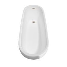 Load image into Gallery viewer, Wyndham Collection Bathtub Wyndham Collection WCBTO85666BNTRIM Margaret 66 Inch Freestanding Bathtub in White with Brushed Nickel Drain and Overflow Trim