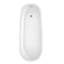 Load image into Gallery viewer, Wyndham Collection Bathtub Wyndham Collection WCBTO85666BNTRIM Margaret 66 Inch Freestanding Bathtub in White with Brushed Nickel Drain and Overflow Trim