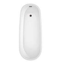 Load image into Gallery viewer, Wyndham Collection Bathtub Wyndham Collection WCBTO85666MBTRIM Margaret 66 Inch Freestanding Bathtub in White with Matte Black Drain and Overflow Trim
