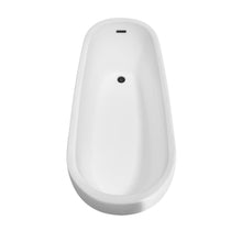 Load image into Gallery viewer, Wyndham Collection Bathtub Wyndham Collection WCBTO85666MBTRIM Margaret 66 Inch Freestanding Bathtub in White with Matte Black Drain and Overflow Trim