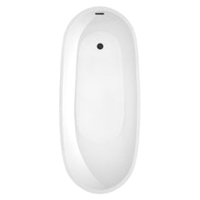 Load image into Gallery viewer, Wyndham Collection Bathtub Wyndham Collection WCBTO85968MBTRIM Florence 68 Inch Freestanding Bathtub in White with Matte Black Drain and Overflow Trim