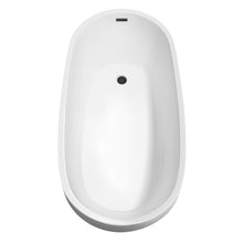Load image into Gallery viewer, Wyndham Collection Bathtub Wyndham Collection WCBTO85968MBTRIM Florence 68 Inch Freestanding Bathtub in White with Matte Black Drain and Overflow Trim