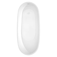 Load image into Gallery viewer, Wyndham Collection Bathtub Wyndham Collection WCBTO85968SWTRIM Florence 68 Inch Freestanding Bathtub in White with Shiny White Drain and Overflow Trim