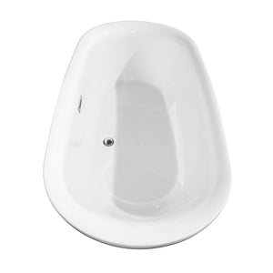 Wyndham Collection Bathtub Wyndham Collection WCOBT100065ATP11PC Melissa 65 Inch Freestanding Bathtub in White with Floor Mounted Faucet, Drain and Overflow Trim in Polished Chrome