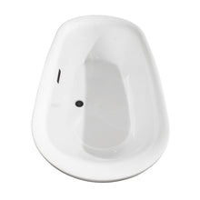 Load image into Gallery viewer, Wyndham Collection Bathtub Wyndham Collection WCOBT100065MBTRIM Melissa 65 Inch Freestanding Bathtub in White with Matte Black Drain and Overflow Trim