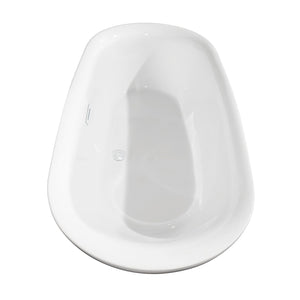 Wyndham Collection Bathtub Wyndham Collection WCOBT100065SWTRIM Melissa 65 Inch Freestanding Bathtub in White with Shiny White Drain and Overflow Trim