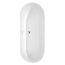 Load image into Gallery viewer, Wyndham Collection Bathtub Wyndham Collection WCOBT100071ATP11PC Melissa 71 Inch Freestanding Bathtub in White with Floor Mounted Faucet, Drain and Overflow Trim in Polished Chrome