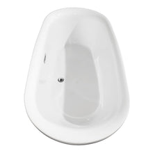 Load image into Gallery viewer, Wyndham Collection Bathtub Wyndham Collection WCOBT100071ATP11PC Melissa 71 Inch Freestanding Bathtub in White with Floor Mounted Faucet, Drain and Overflow Trim in Polished Chrome