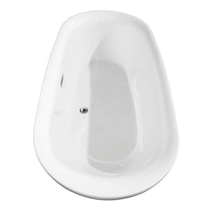 Wyndham Collection Bathtub Wyndham Collection WCOBT100071ATP11PC Melissa 71 Inch Freestanding Bathtub in White with Floor Mounted Faucet, Drain and Overflow Trim in Polished Chrome