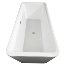 Load image into Gallery viewer, Wyndham Collection Bathtub Wyndham Collection WCOBT100169BNTRIM Emily 69 Inch Freestanding Bathtub in White with Brushed Nickel Drain and Overflow Trim