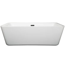 Load image into Gallery viewer, Wyndham Collection Bathtub Wyndham Collection WCOBT100169MBTRIM Emily 69 Inch Freestanding Bathtub in White with Matte Black Drain and Overflow Trim
