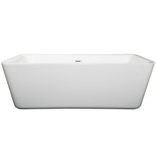 Load image into Gallery viewer, Wyndham Collection Bathtub Wyndham Collection WCOBT100169SWTRIM Emily 69 Inch Freestanding Bathtub in White with Shiny White Drain and Overflow Trim